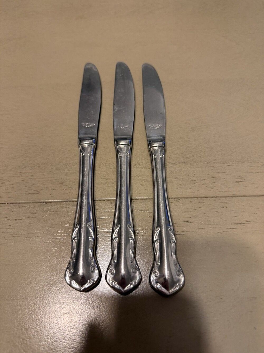 Japanese Stainless Flatware 60s-70s. Manor House “STAINLESS JAPAN.” 18-8 Scroll